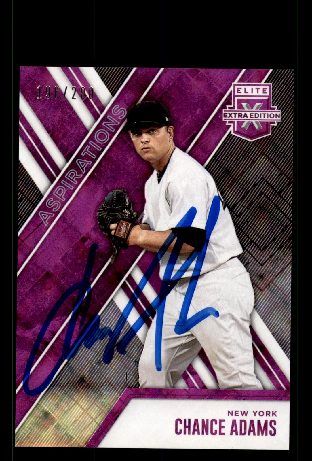 Signed Baseball Card Auto Chance Adams 2017 Panini Elite Extra Edition #118 /500