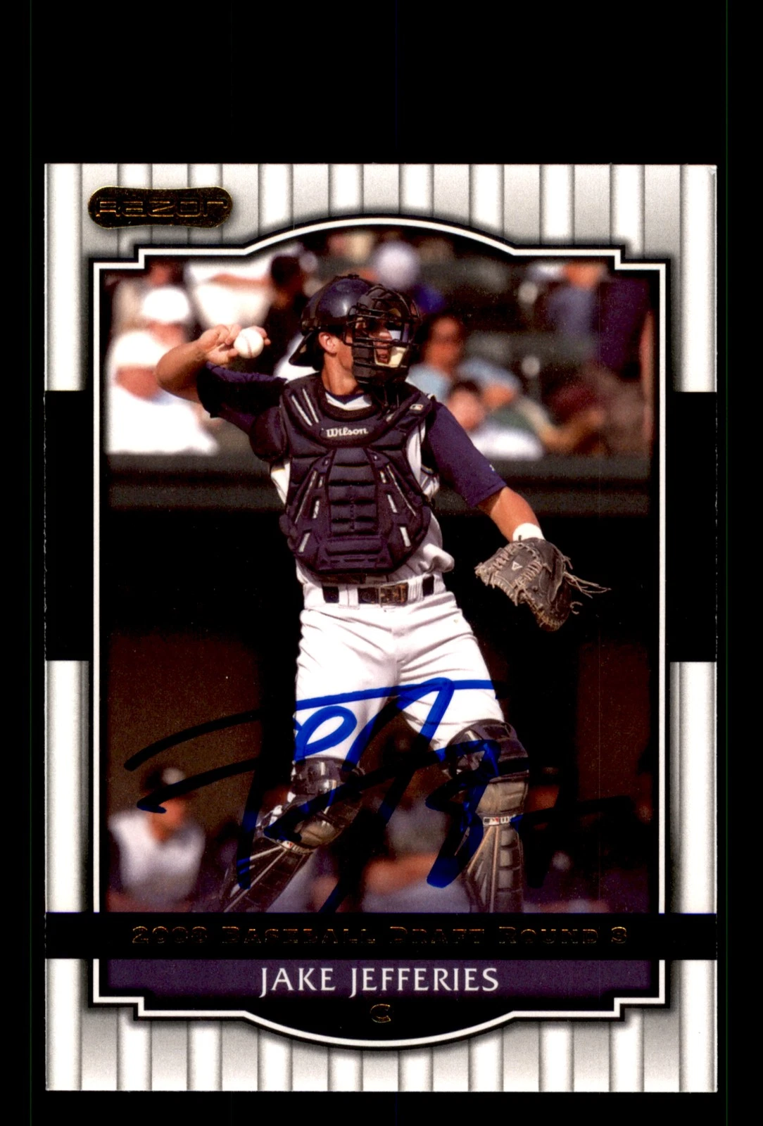 Signed Baseball Card Auto Jake Jefferies 2008 Razor Signature Series #80 Rays