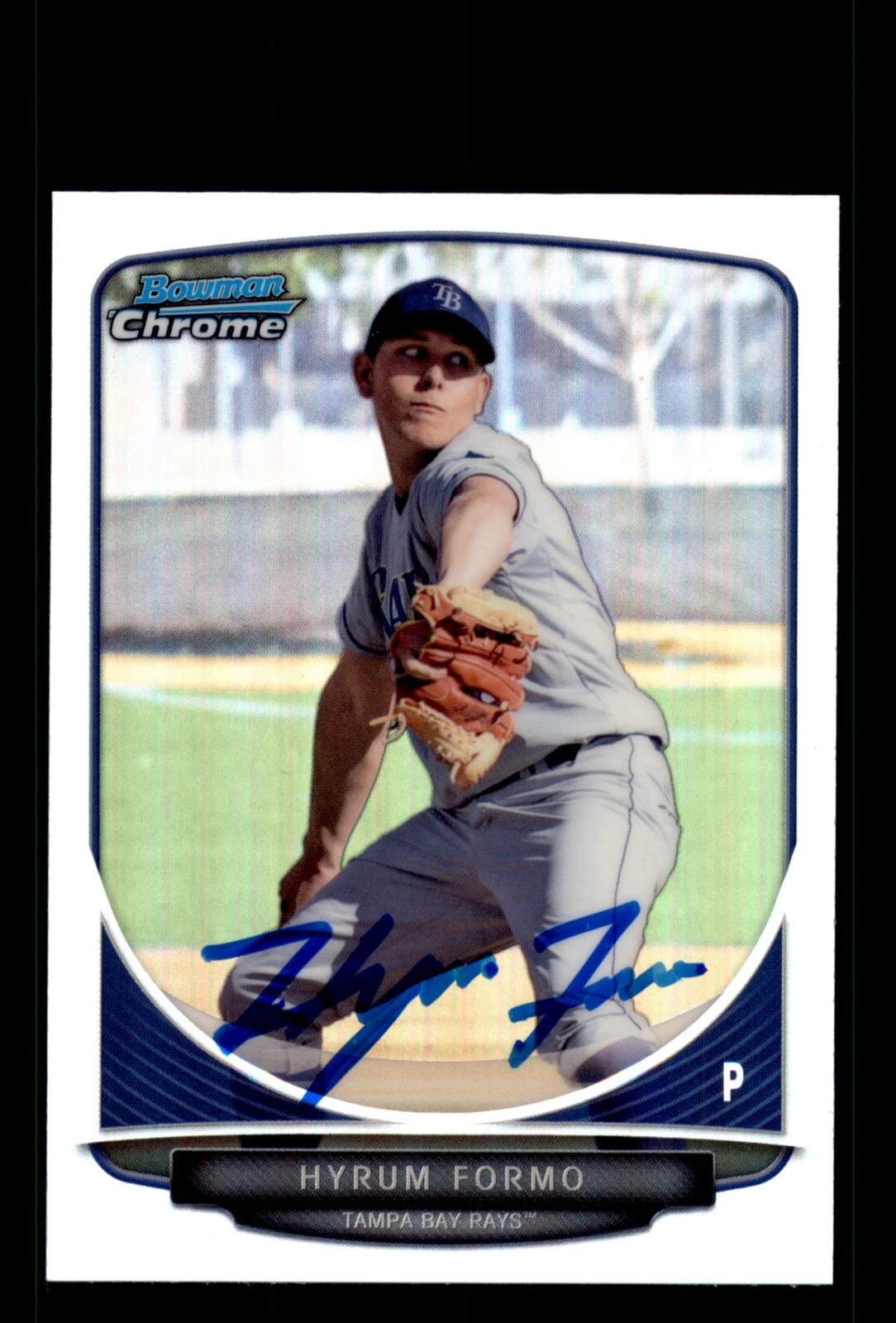 Signed Baseball Card Auto Hyrum Formo 2013 Bowman Chrome #BDPP124 Rays