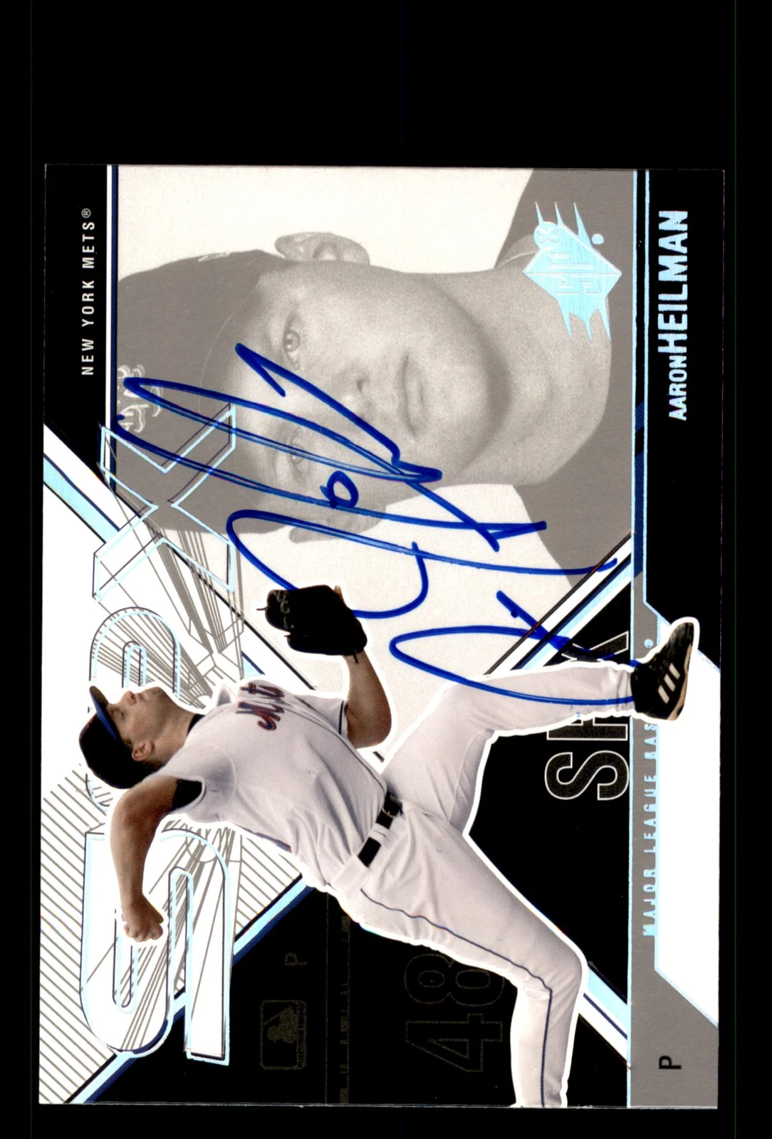 Signed Baseball Card Auto Aaron Heilman 2003 SPx #73 New York Mets