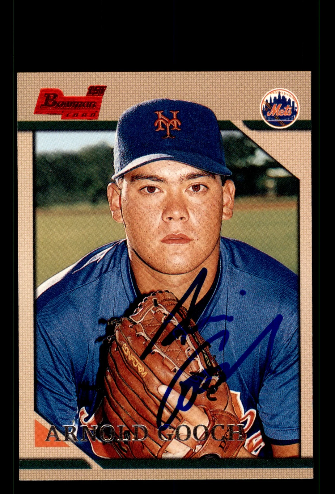 Signed Baseball Card Auto Arnold Gooch 1996 Bowman #254 New York Mets