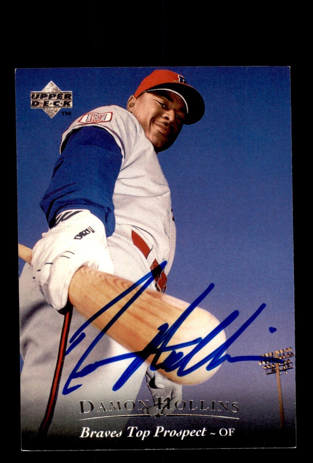 Signed Baseball Card Auto Damon Hollins 1995 Upper Deck Minor League #50 Bulls