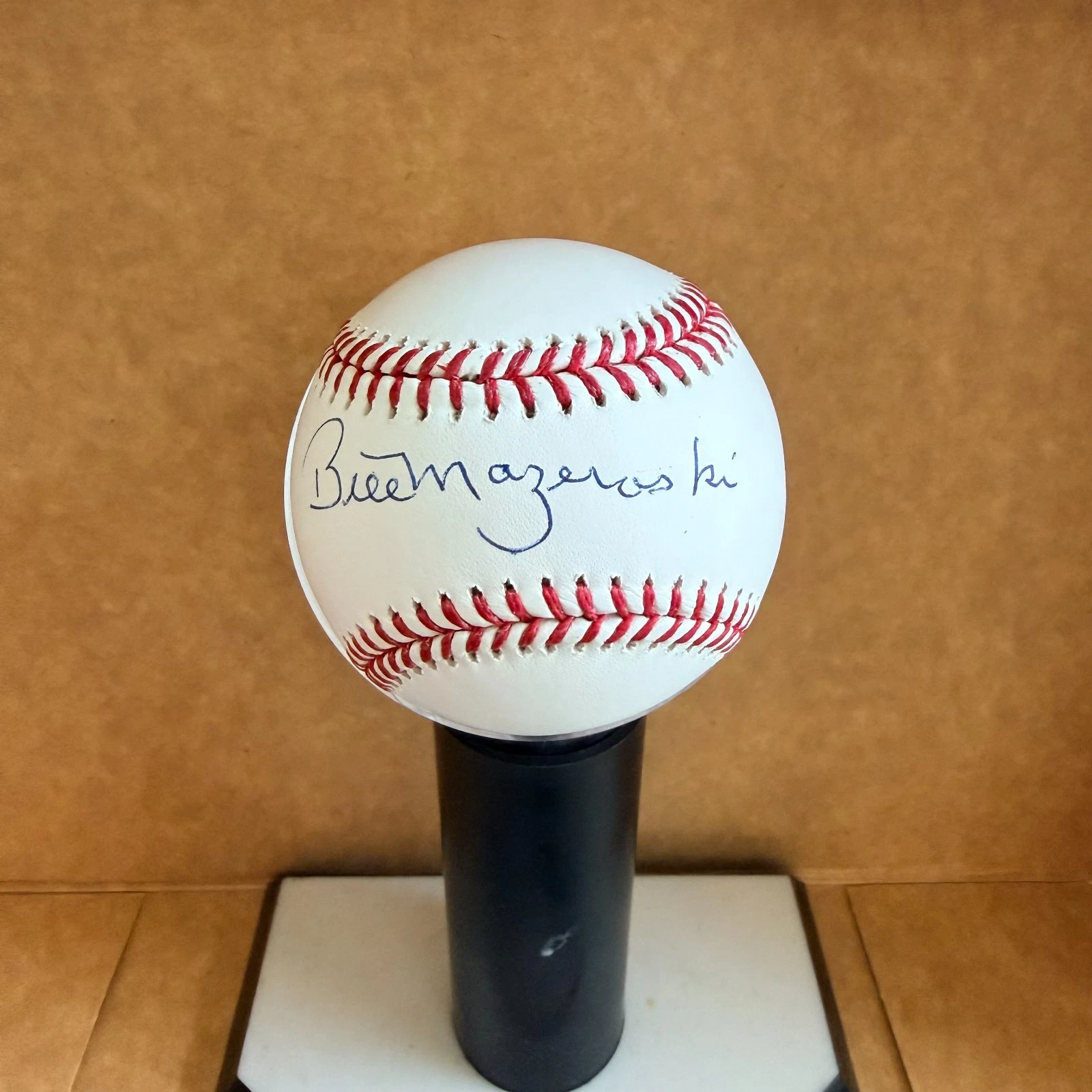 BILL MAZEROSKI PITTSBURGH PIRATES SIGNED AUTOGRAPHED M.L. BASEBALL BECKETT AUTH