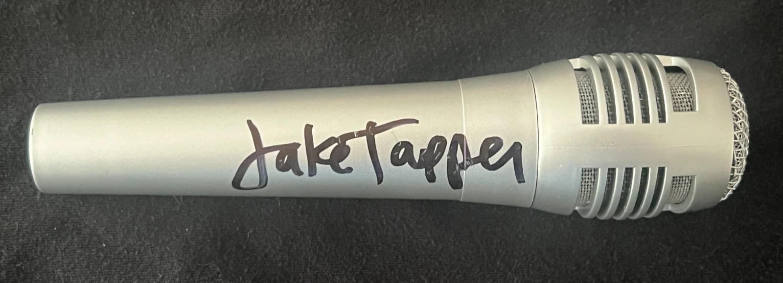SIGNED MICROPHONE AUTO JAKE TAPPER CNN JOURNALIST TV SHOW HOST NEWS JSA COA