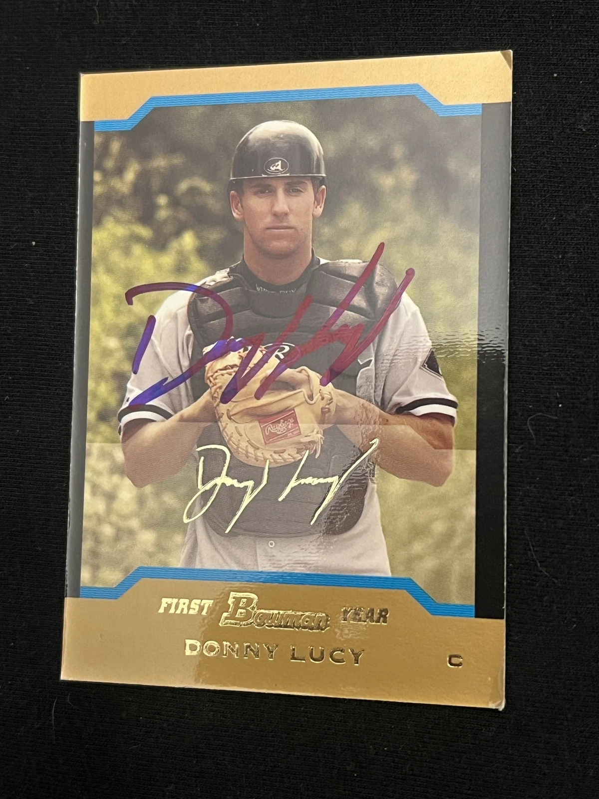Signed Baseball Card Auto Donny Lucy 2004 Bowman #BDP59 White Sox Gold