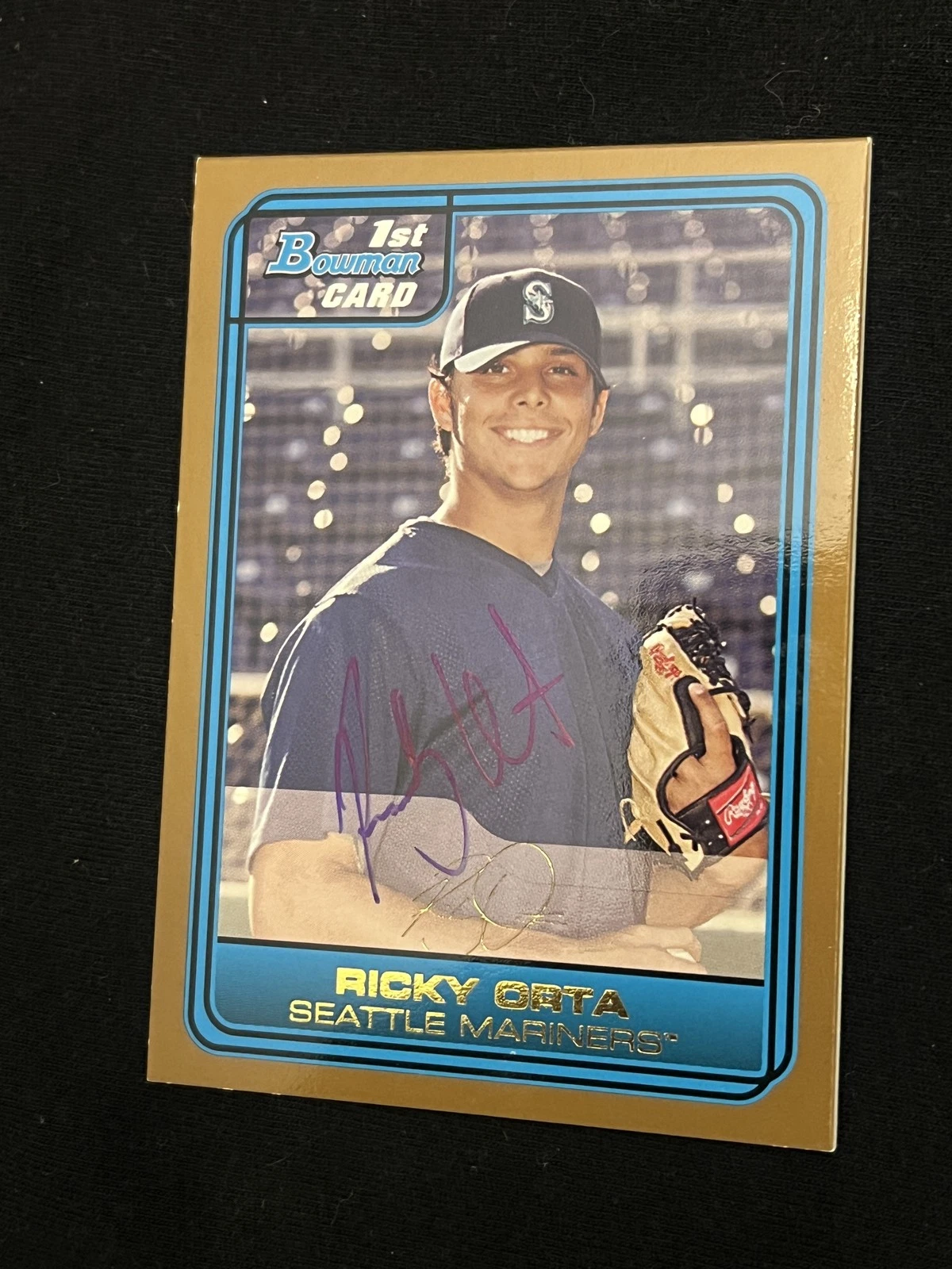 Signed Baseball Card Auto Ricky Orta 2006 Bowman #DP62 Mariners Gold