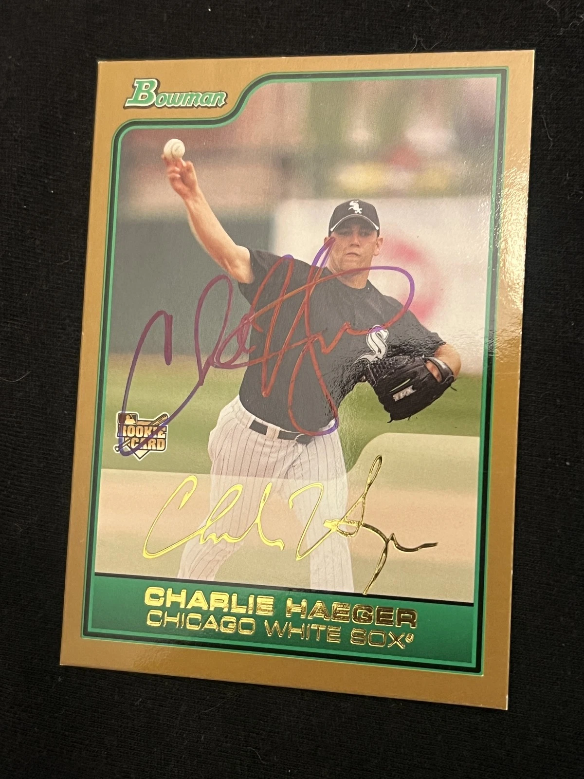 Signed Baseball Card Auto Charlie Haeger 2006 Bowman #BDP35 White Sox Gold