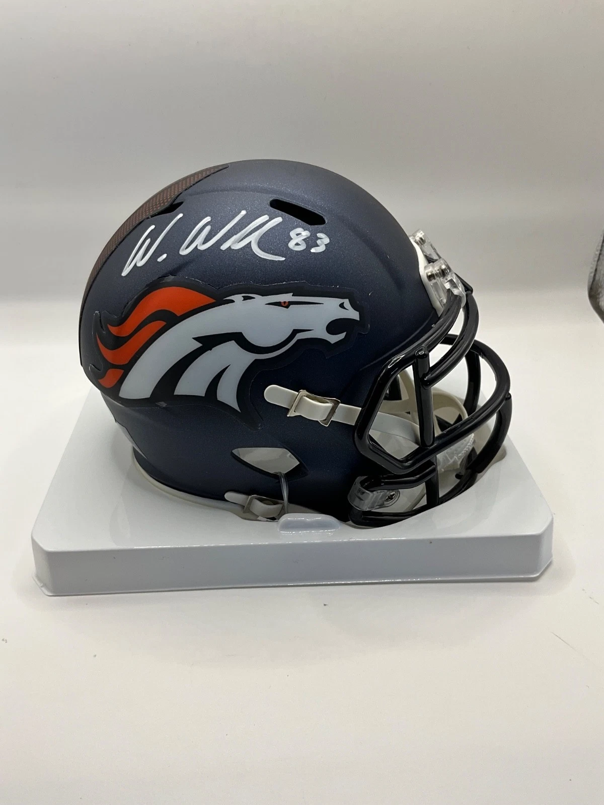 WES WELKER DENVER BRONCOS SIGNED SPEED MINI HELMET JSA