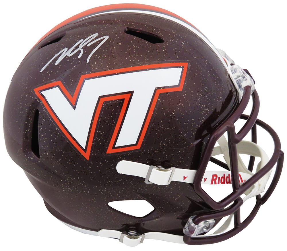Michael Vick Signed Virginia Tech Riddell F/S Speed Replica Helmet -SCHWARTZ COA