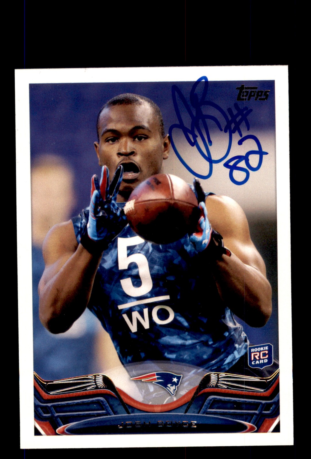 Signed Football Card Auto Josh Boyce 2013 Topps #259 New England Patriots