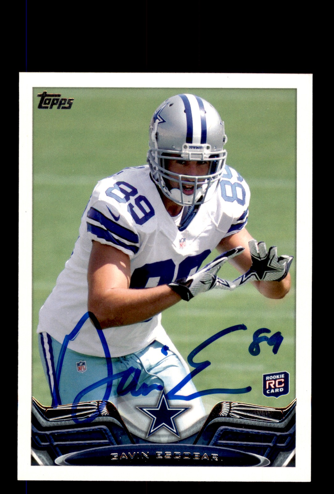 Signed Football Card Auto Gavin Escobar 2013 Topps #395 Dallas Cowboys
