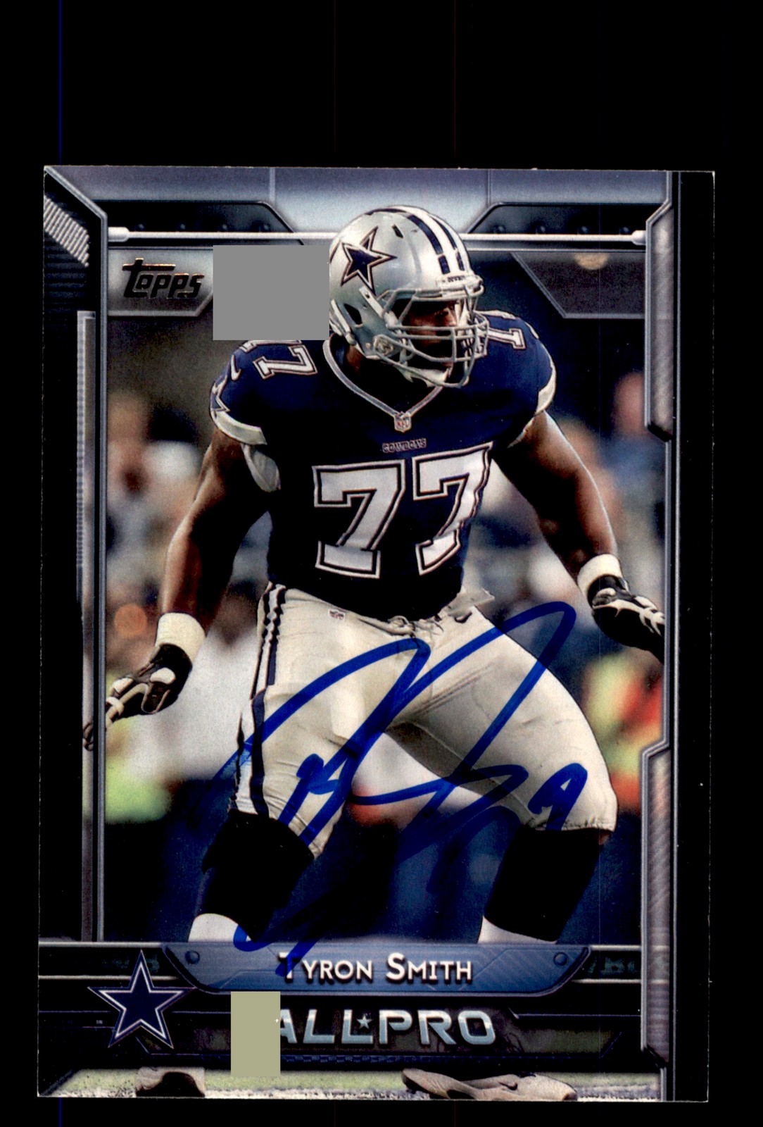 Signed Football Card Auto Tyron Smith 2015 Topps #272 Dallas Cowboys