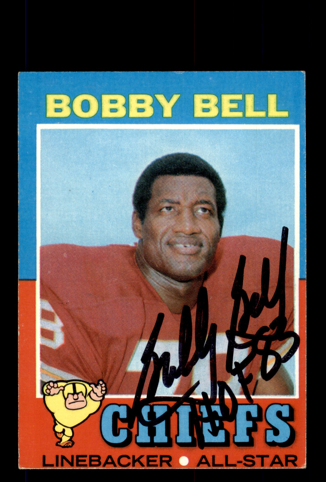 Signed Football Card Auto Bobby Bell 1971 Topps #35 Kansas City Chiefs