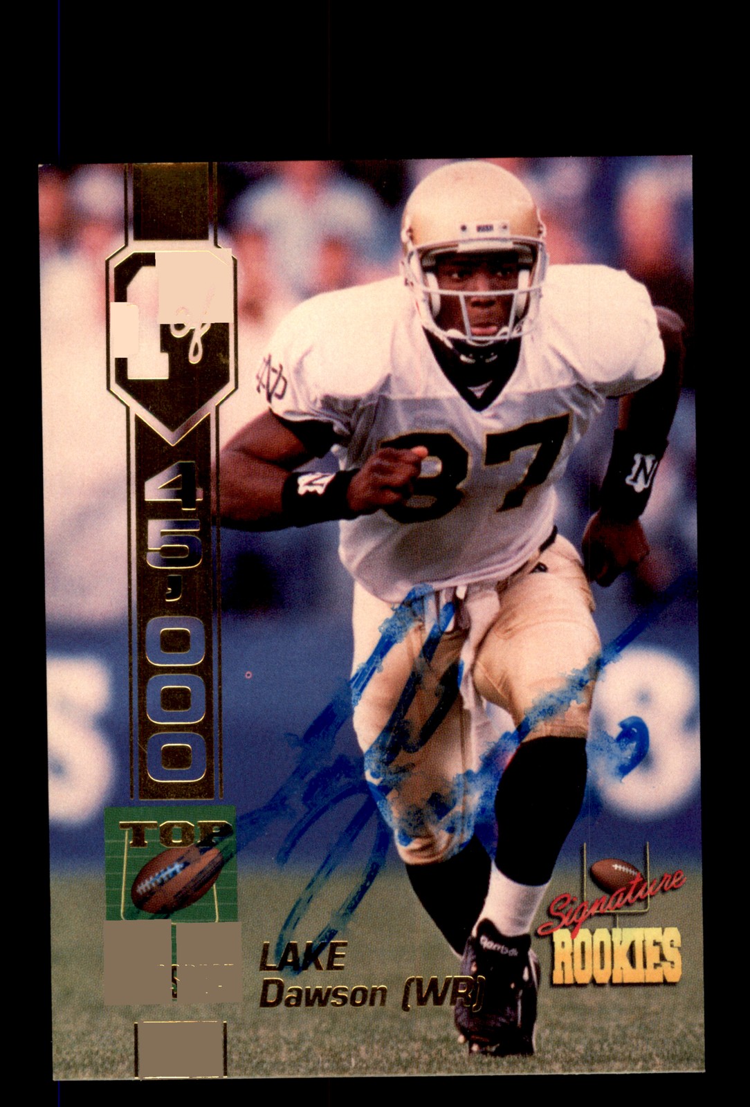 Signed Football Card Auto Lake Dawson 1994 Signature Rookies #15 Notre Dame
