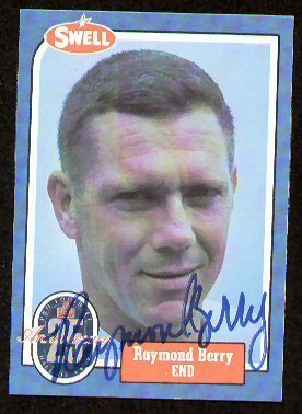 Raymond Berry signed auto SWELL Football HOF Card
