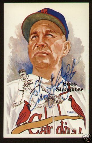 Enos Slaughter signed autographed Perez-Steele Postcard