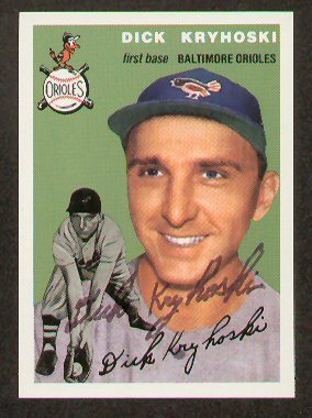 Dick Kryhoski signed autograph 1954 Topps Archives #185