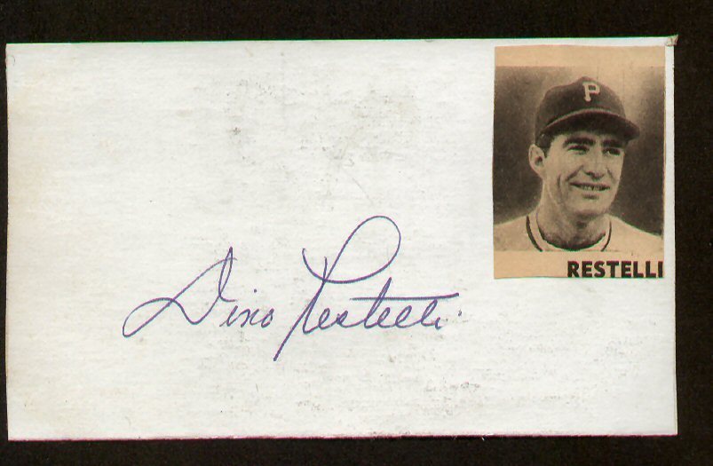 Dino Restelli signed autograph auto Vintage Baseball Player Cut d.  2006