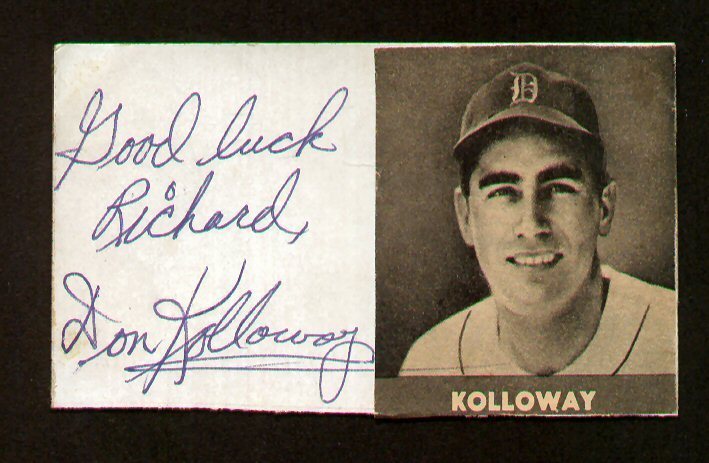 Don Kolloway signed autograph auto Vintage Baseball Player Cut d. 1994