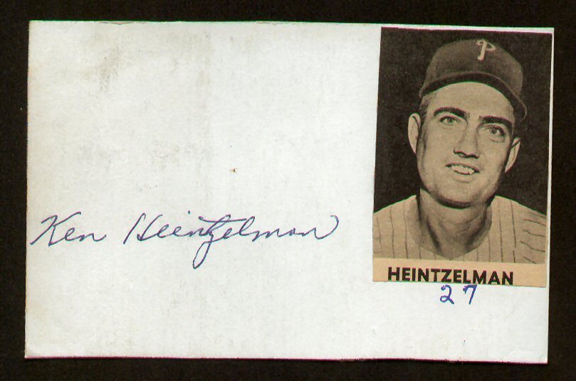 Ken Heintzelman signed autograph auto Vintage Baseball Player Cut d. 2000