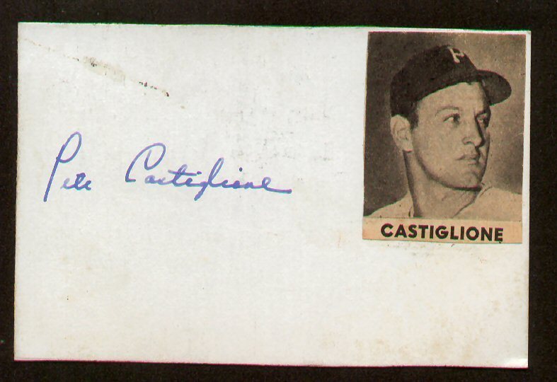 Pete Castiglione signed autograph auto Vintage Baseball Player Cut d. 2010
