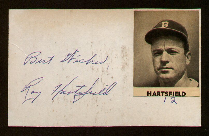 Roy Hartsfield signed autograph auto Vintage Baseball Player Cut d. 2011