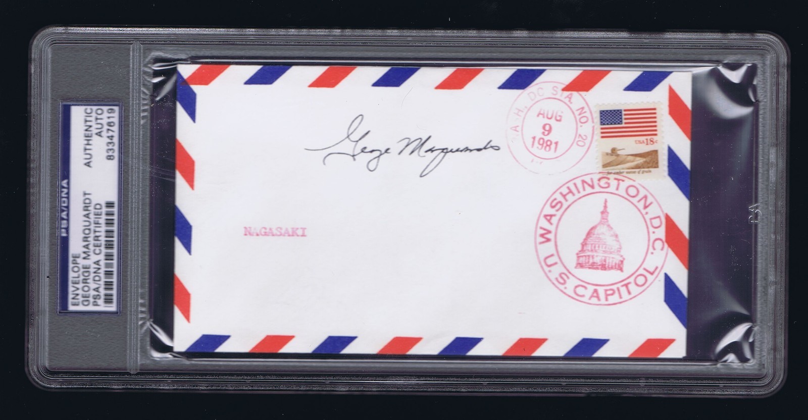 George Marquardt signed autograph Cover Crew Necessary Evil WWII PSA Slabbed