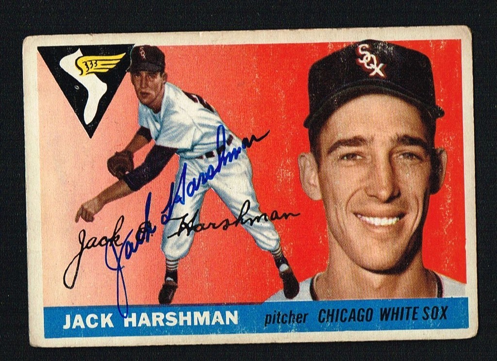 Jack Harshman #104 signed autograph auto 1955 Topps Baseball Trading Card
