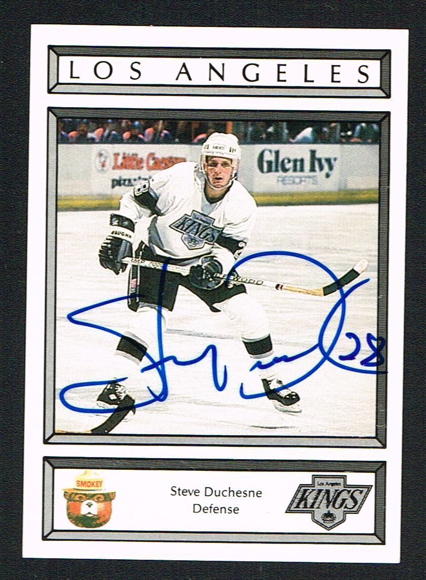 Steve Duchesne signed autograph auto L.A. Kings 1989 Smokey Bear Trading Card