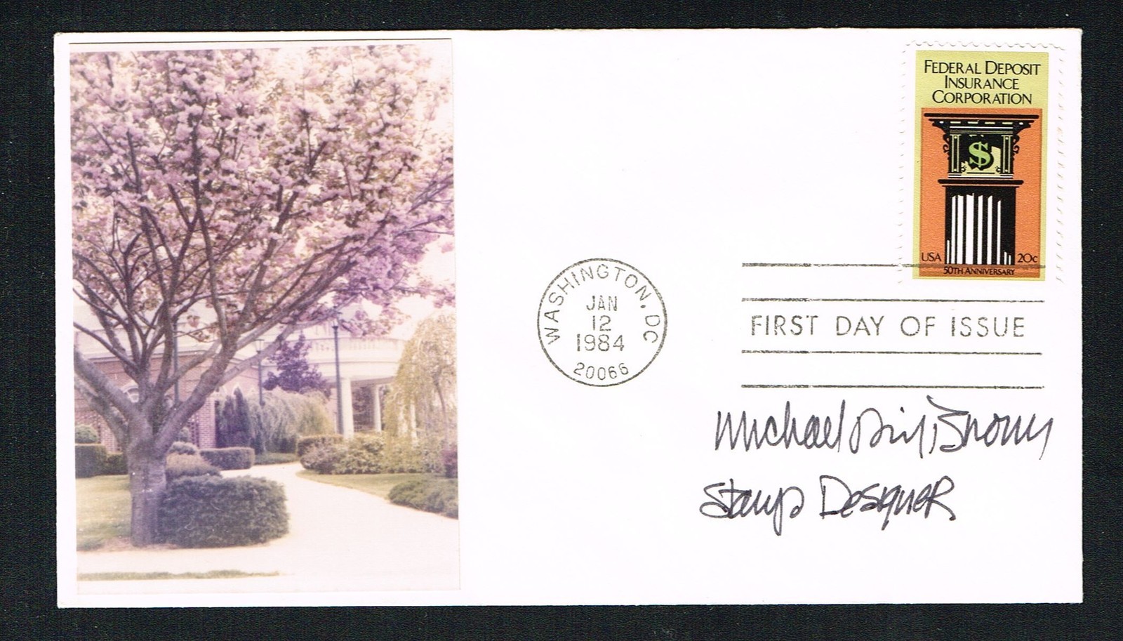 Michael D. Brown signed autograph Postal Frist Day Cover FDC Stamp Designer