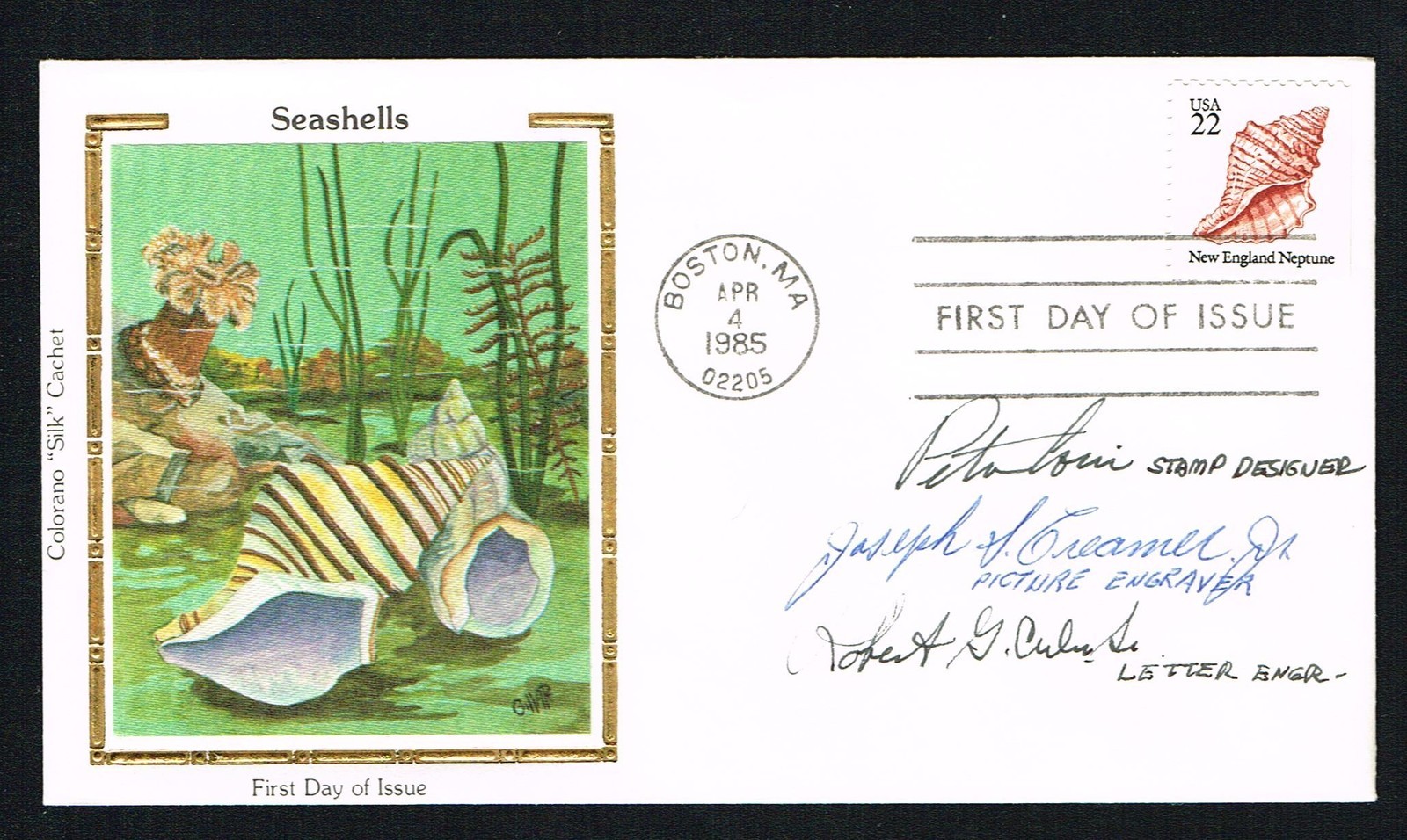 Peter Cocci, Joseph Creamer & Robert Culin signed autograph FDC Artist Designer