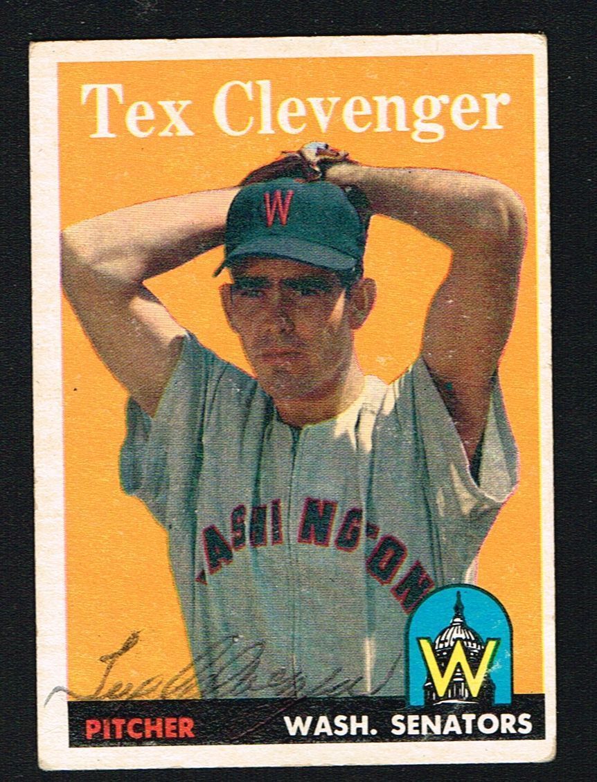 Tex Clevenger #31 signed autograph auto 1958 Topps Baseball Trading Card