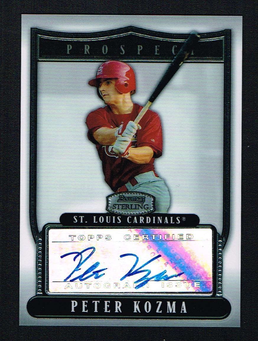 Peter Kozma signed auto 2007 Topps Bowman Sterling Certified Autograph Issue