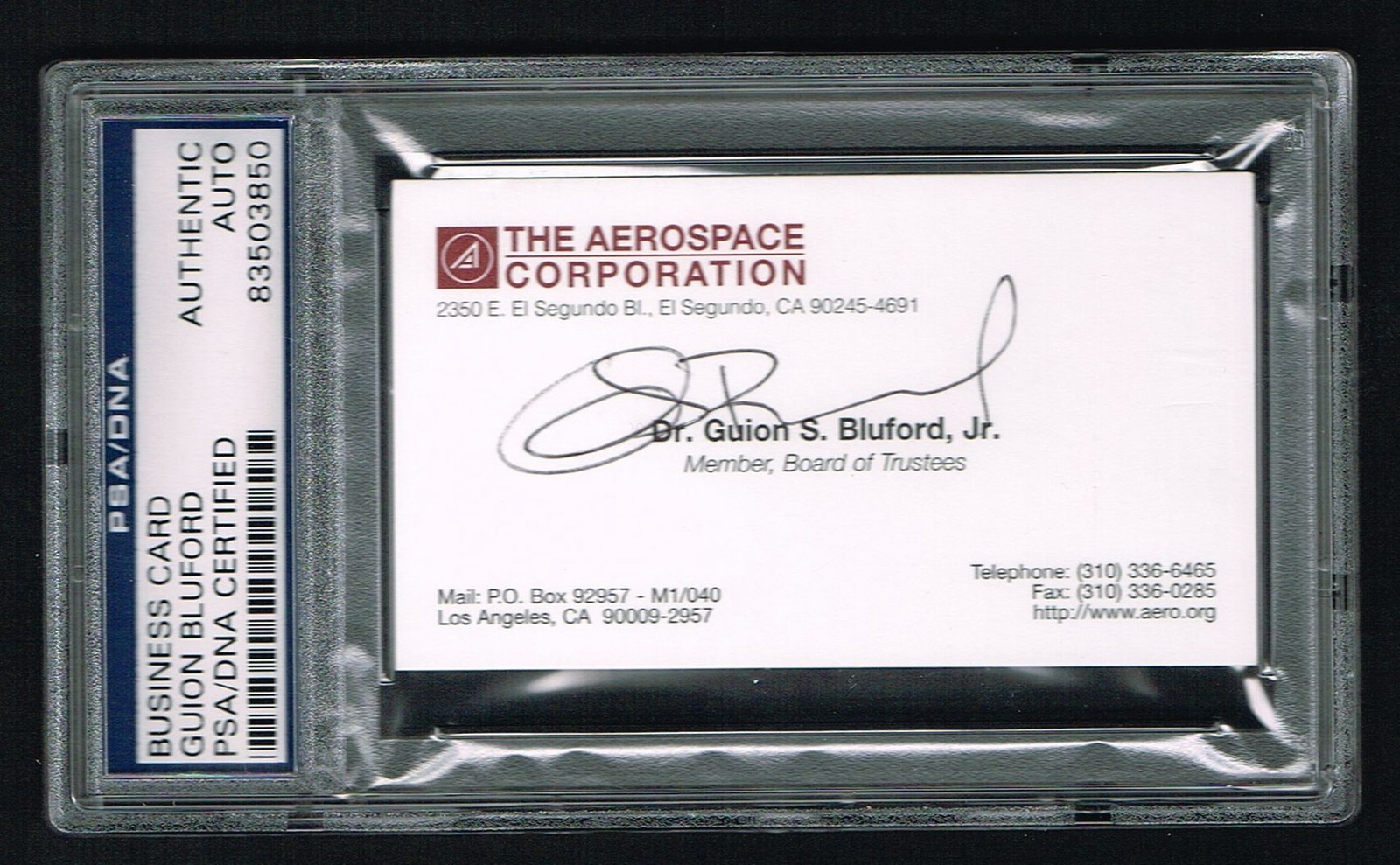 Guion Bluford signed autograph auto Business Card NASA Astronaut PSA Slabbed