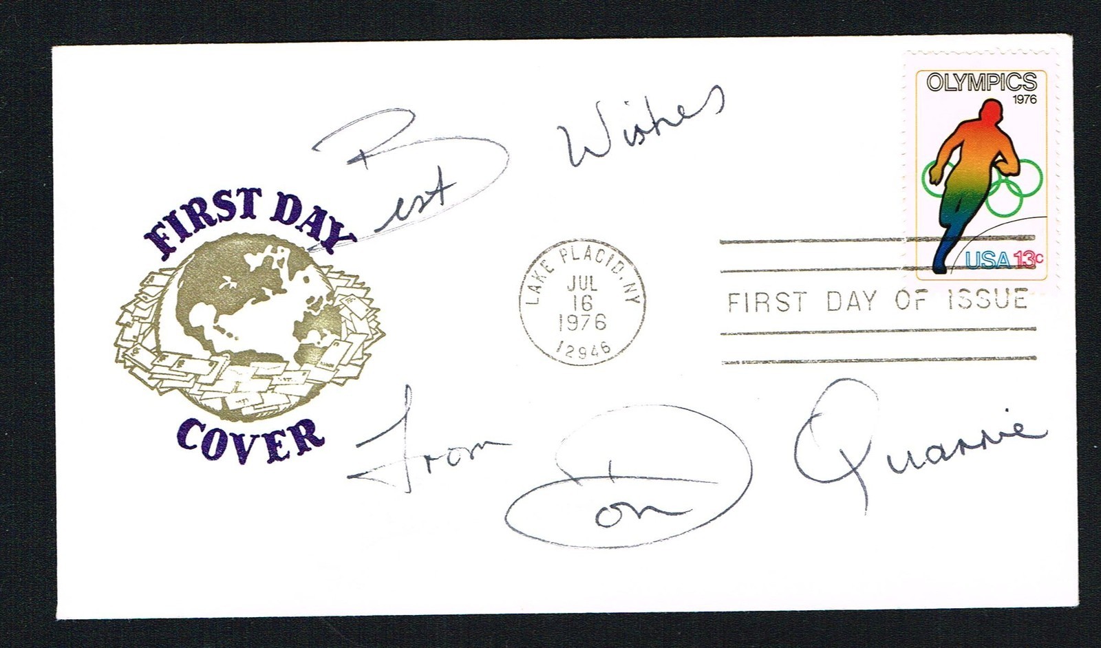 Don Quarrie signed autograph auto First Day Postal Cover FDC Jamaican Sprinter