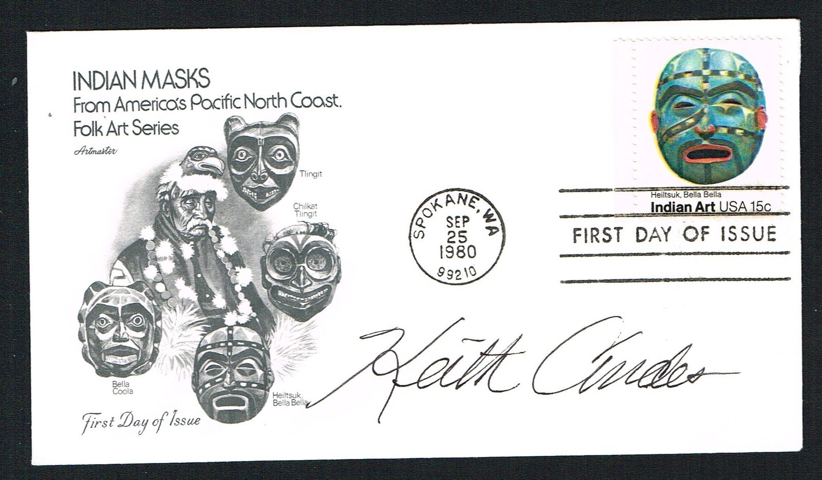 Keith Andes (d. 2005) signed autograph First Day Cover FDC American Actor