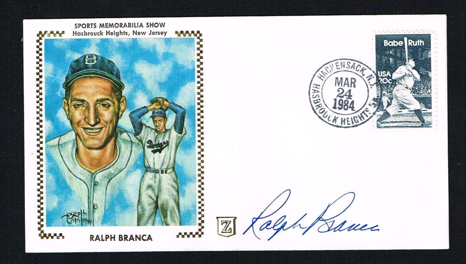 Ralph Branca signed autograph auto Postal Cover Former Baseball Pitcher 1944-56
