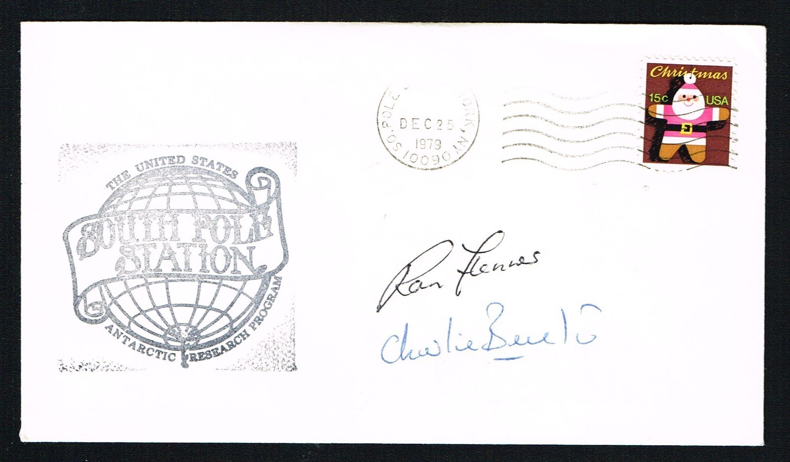 Ranulph Fiennes & Charles R Burton d. 2002 signed autograph auto Postal Cover