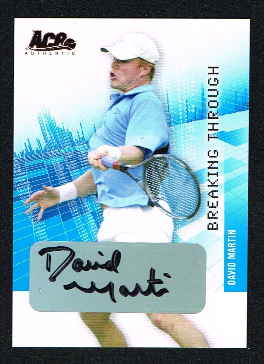 David Martin signed autograph auto 2007 ACE Tennis Breaking Through