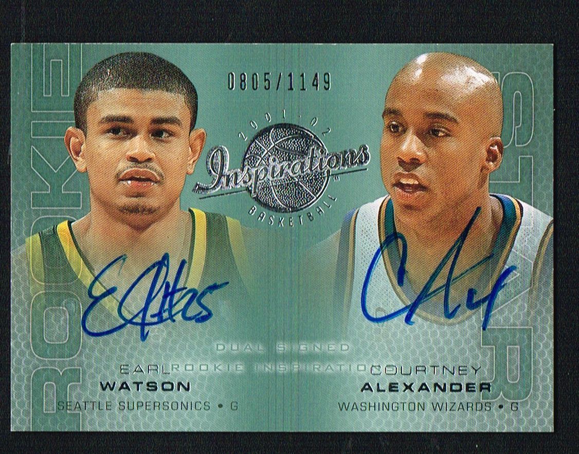 Earl Watson & Courtney Alexander 2002 UD Inspirations signed autograph auto Card