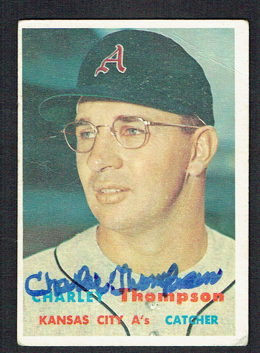 Charley Thompson #142 signed autograph auto 1957 Topps Baseball Trading Card