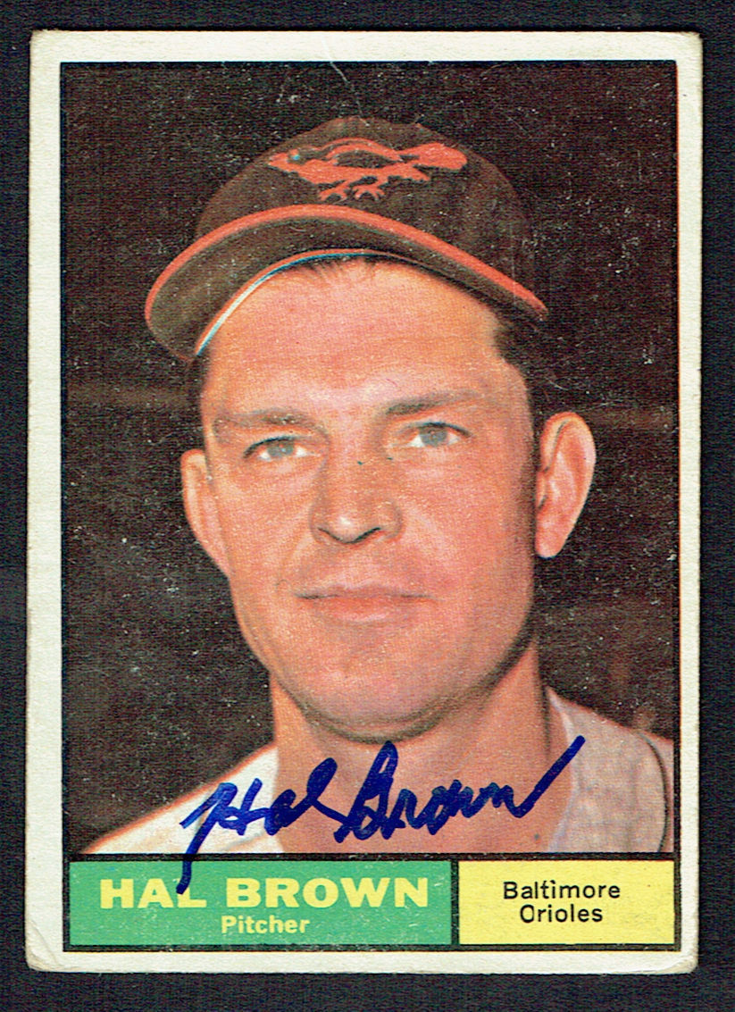 Hal Brown #218 signed autograph auto 1961 Topps Baseball Trading Card