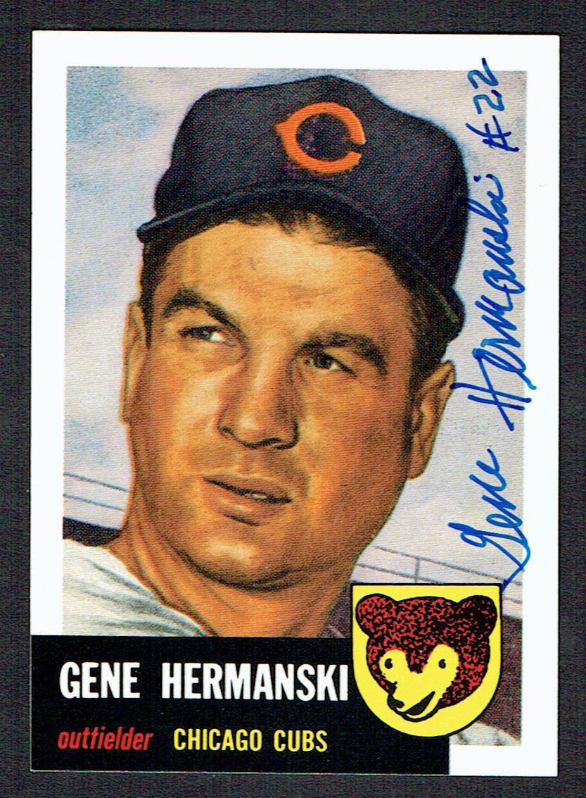 Gene Hermanski (d 2010) #179 signed autograph auto 1991 Topps 1953 Archives Card