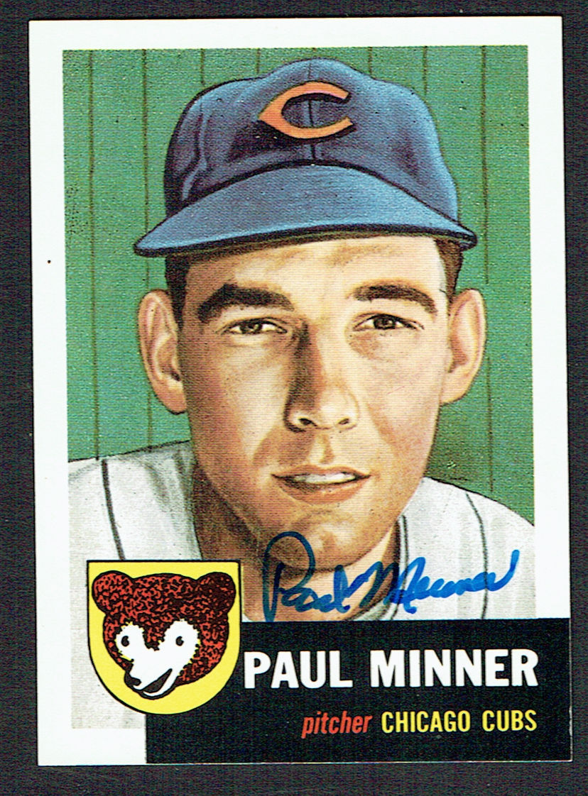 Paul Minner (d. 2006) #92 signed autograph auto 1991 Topps 1953 Archives Card
