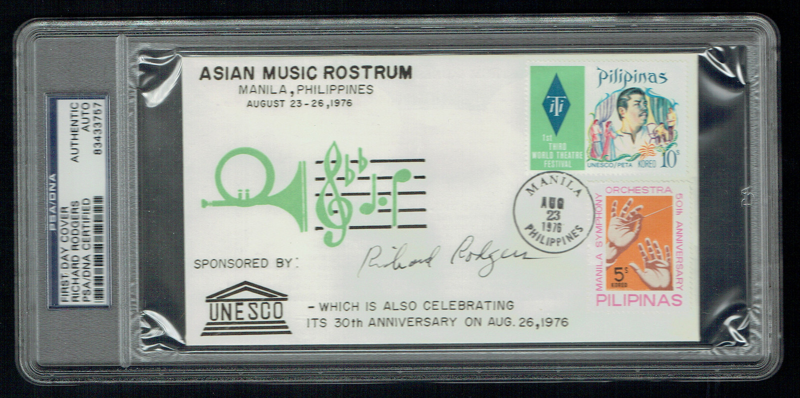 Richard Rodgers signed autograph auto FDC First Day Cover PSA/DNA Slabbed