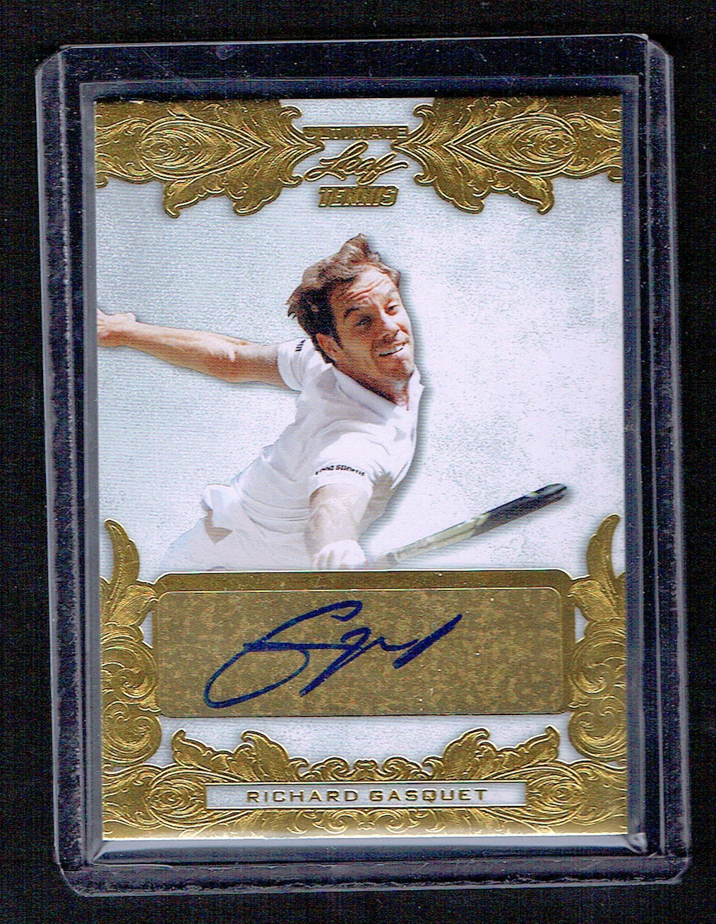 Richard Gasquet BA-RG1 signed autograph 2015 Leaf Ultimate Tennis Gold Auto 7/10