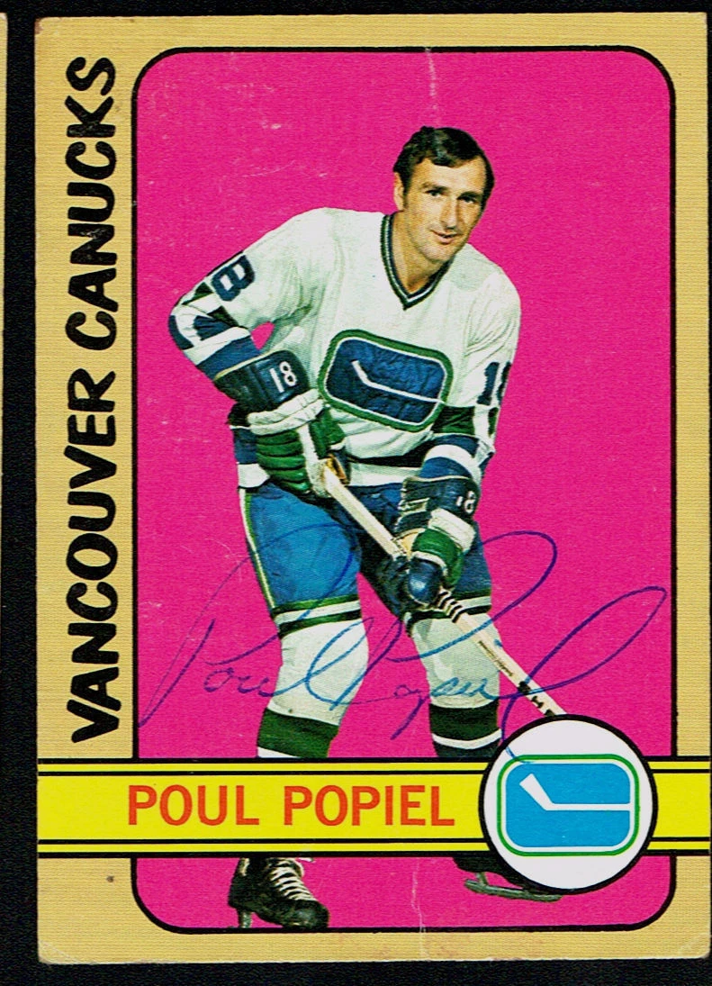 Poul Popiel #142 signed autograph auto 1972-73 Topps Hockey Trading Card