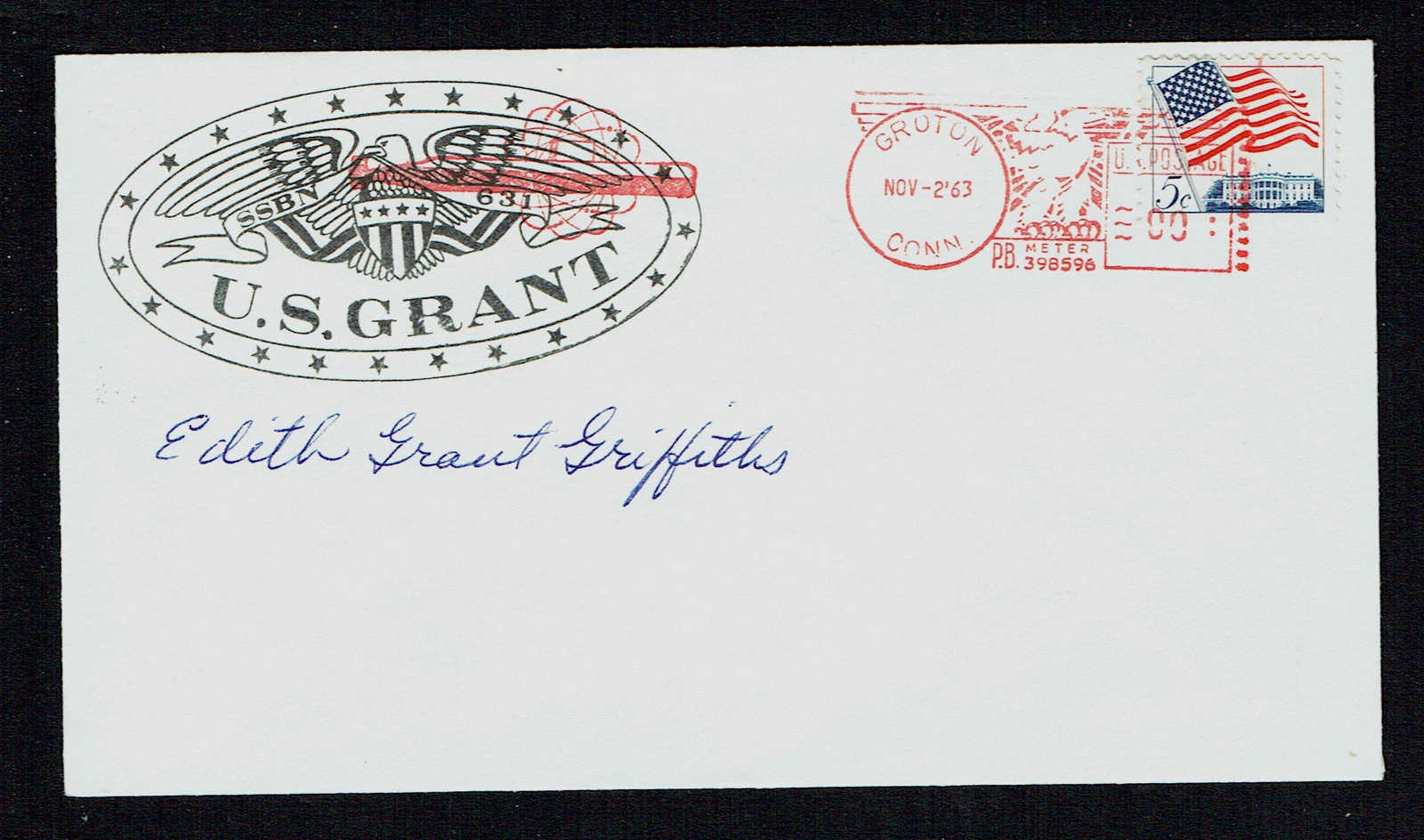 Edith Grant Griffiths (d 1995) signed autograph Cover U.S. Grant's Granddaughter