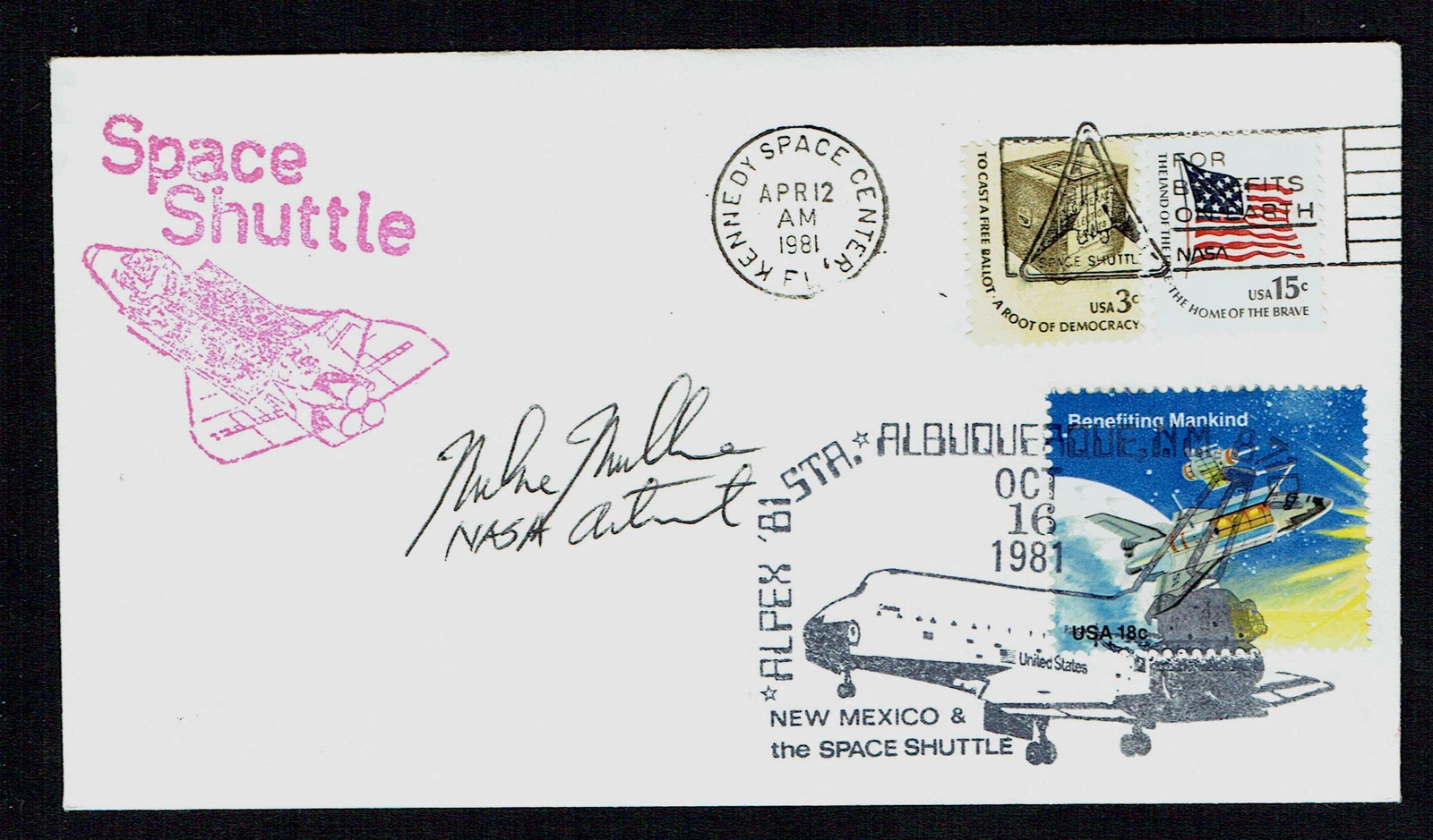 Mike Mullane signed autograph Cover NASA Astronaut STS-41-D, STS-27 & STS-36