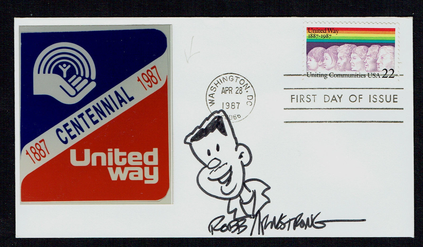 Robb Armstrong signed autograph Cover Creator of Comic Strip Jump Start w Sketch